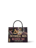 “Fictional Men Have Ruined Me for Reality” Pulp Confession Leather Handbag