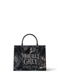 “Morally Grey Is My Favorite Color” Raven-Wing Leather Handbag