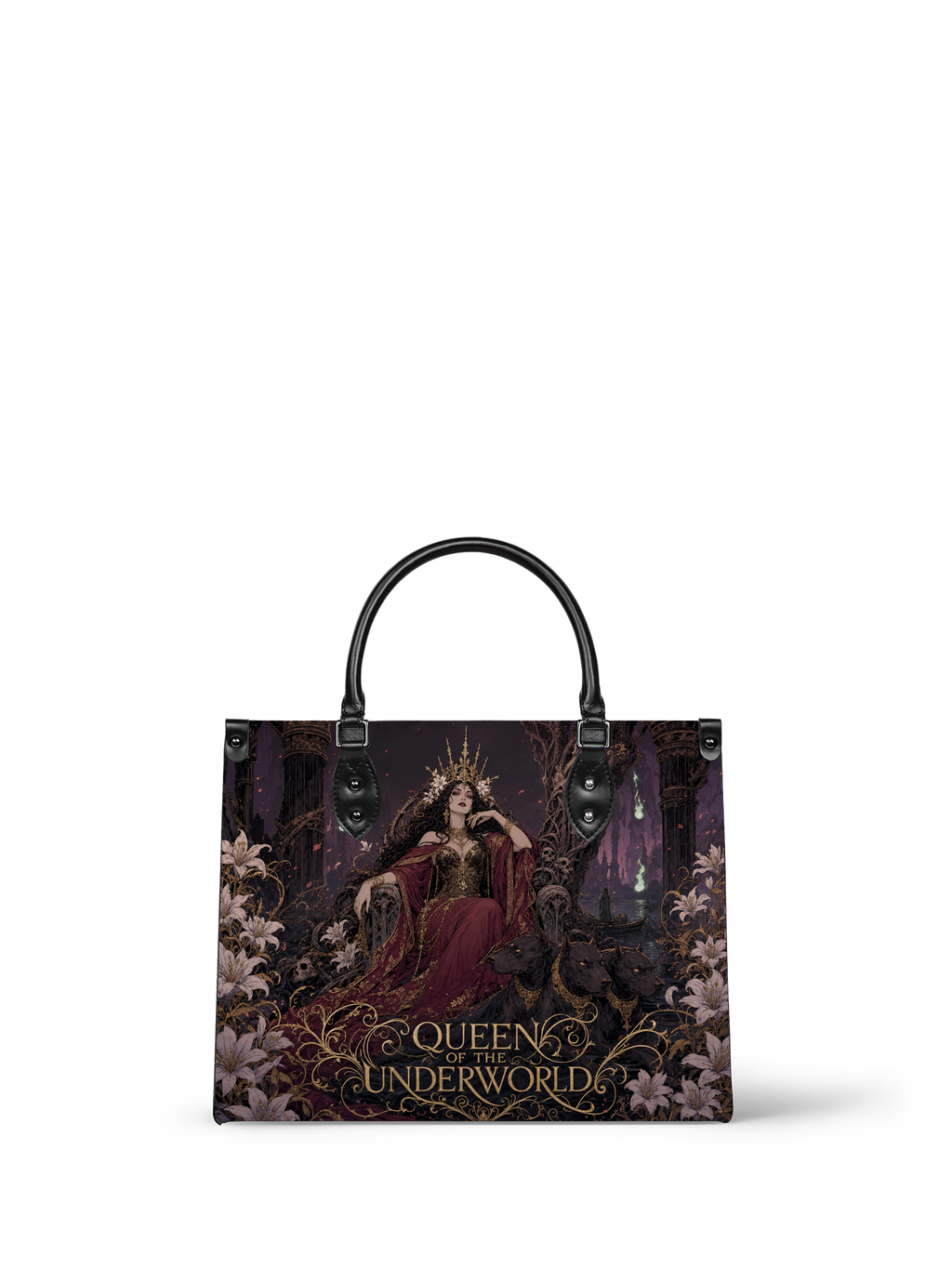 “Queen of the Underworld” Lily Throne Leather Handbag