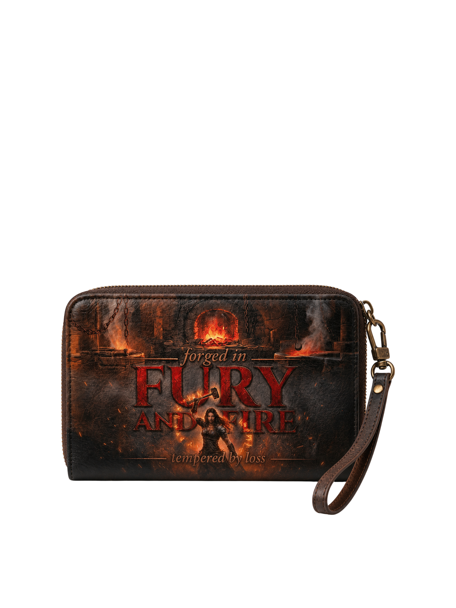 "Forged in Fury and Fire" Blacksmith Warrior Long Wallet