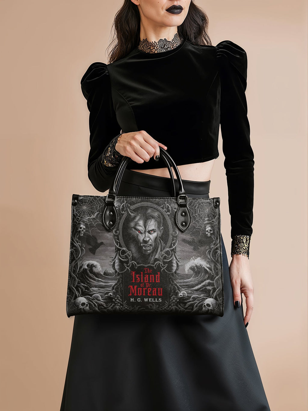 "The Island Of Dr Moreau" - Black Interior - Leather Handbag