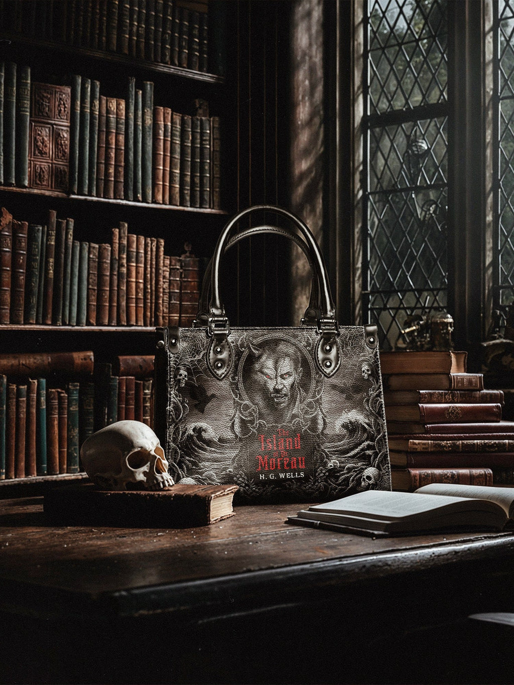 "The Island Of Dr Moreau" - Black Interior - Small Leather Handbag